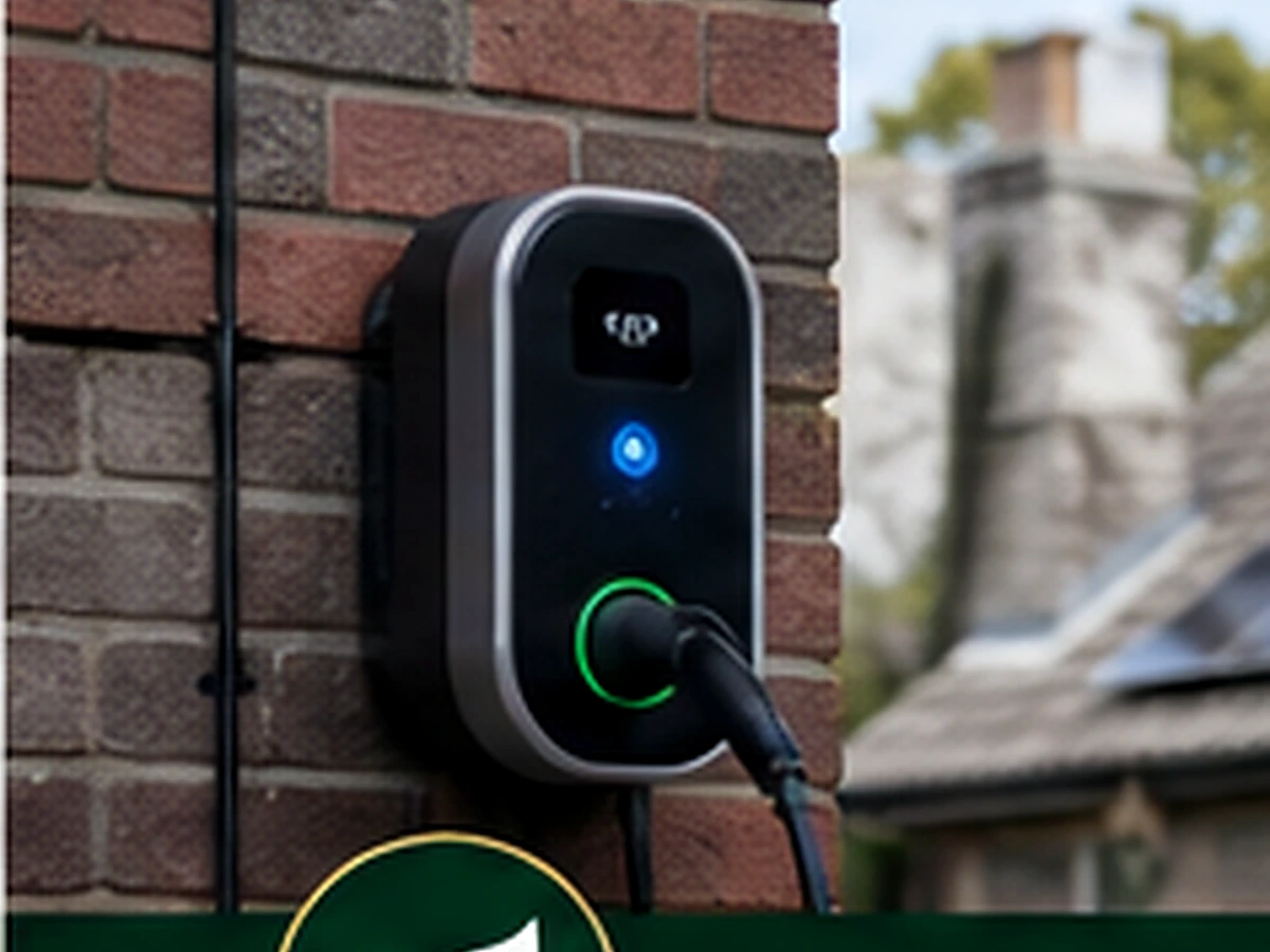 Electric vehicle charging unit installed beside a residential property